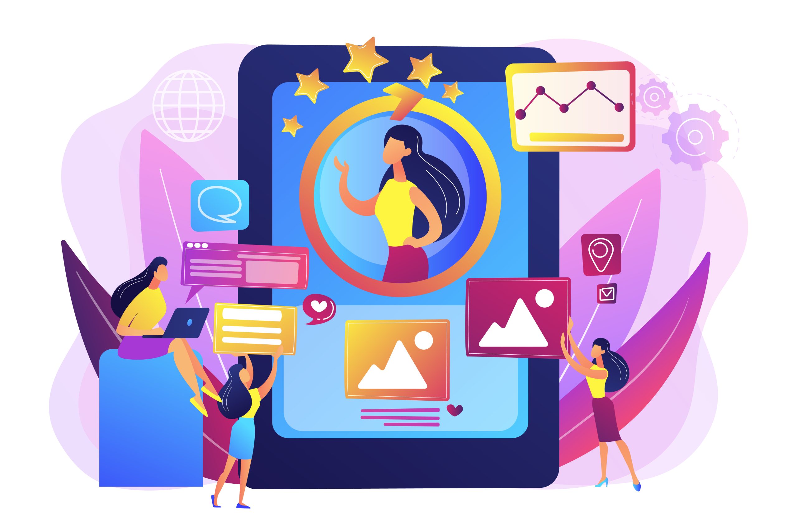 online identity management concept vector illustration