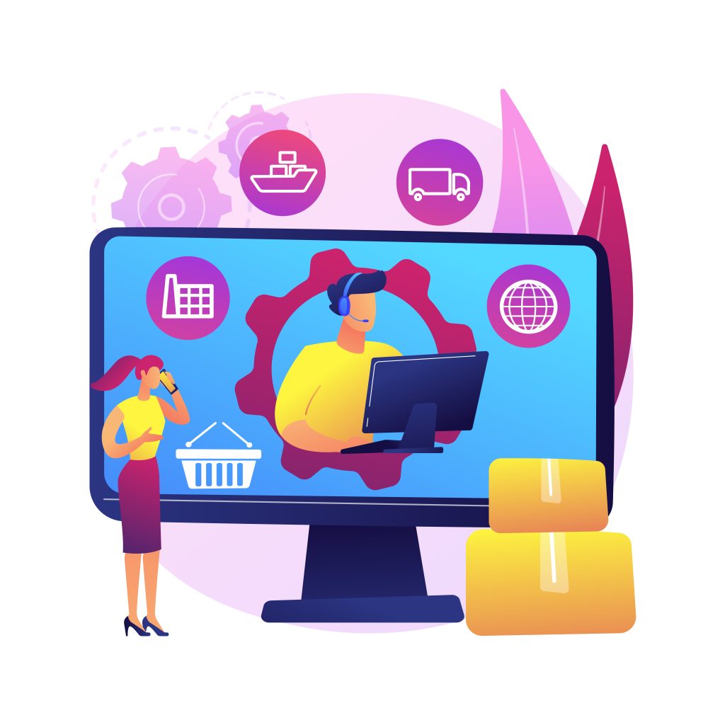 handling and order processing abstract concept vector illustration.